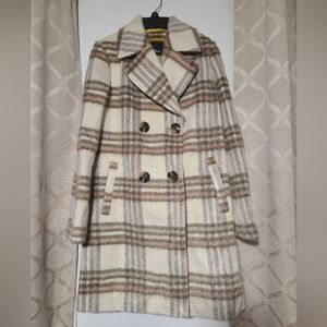 Sam Edelmen Plaid Double-Breasted Plaid Women's Coat Size Small